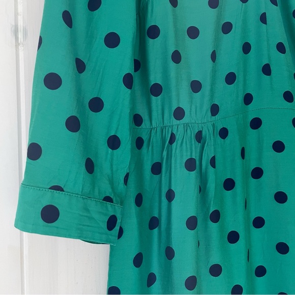 Boden Green Blue Polka Dot Sheath Dress 8 - Picture 4 of 10